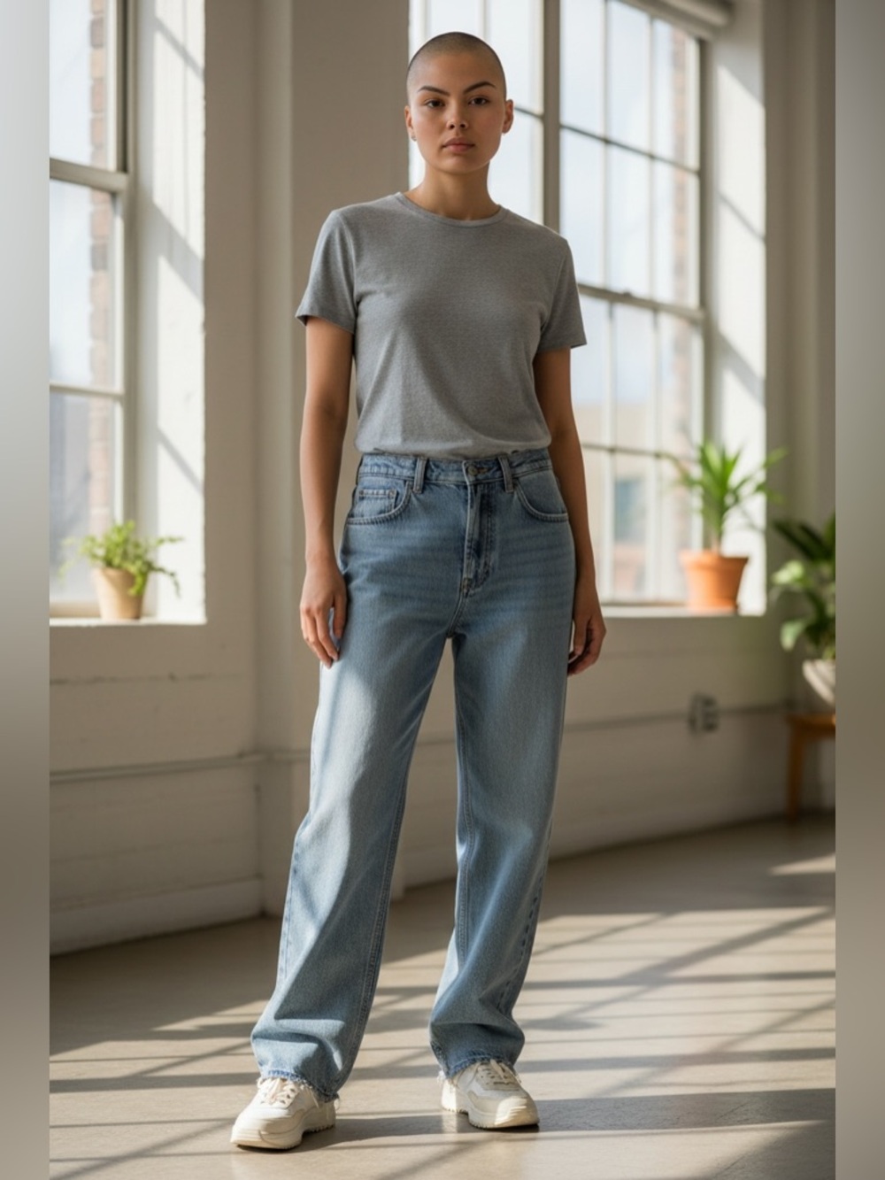 John Galt Brandy Melville Addison Midrise Straight leg Jeans Light Wash Denim S